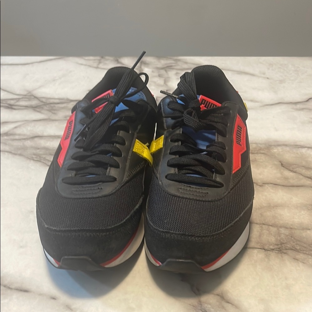 Puma Black and Red Sporty Sneakers